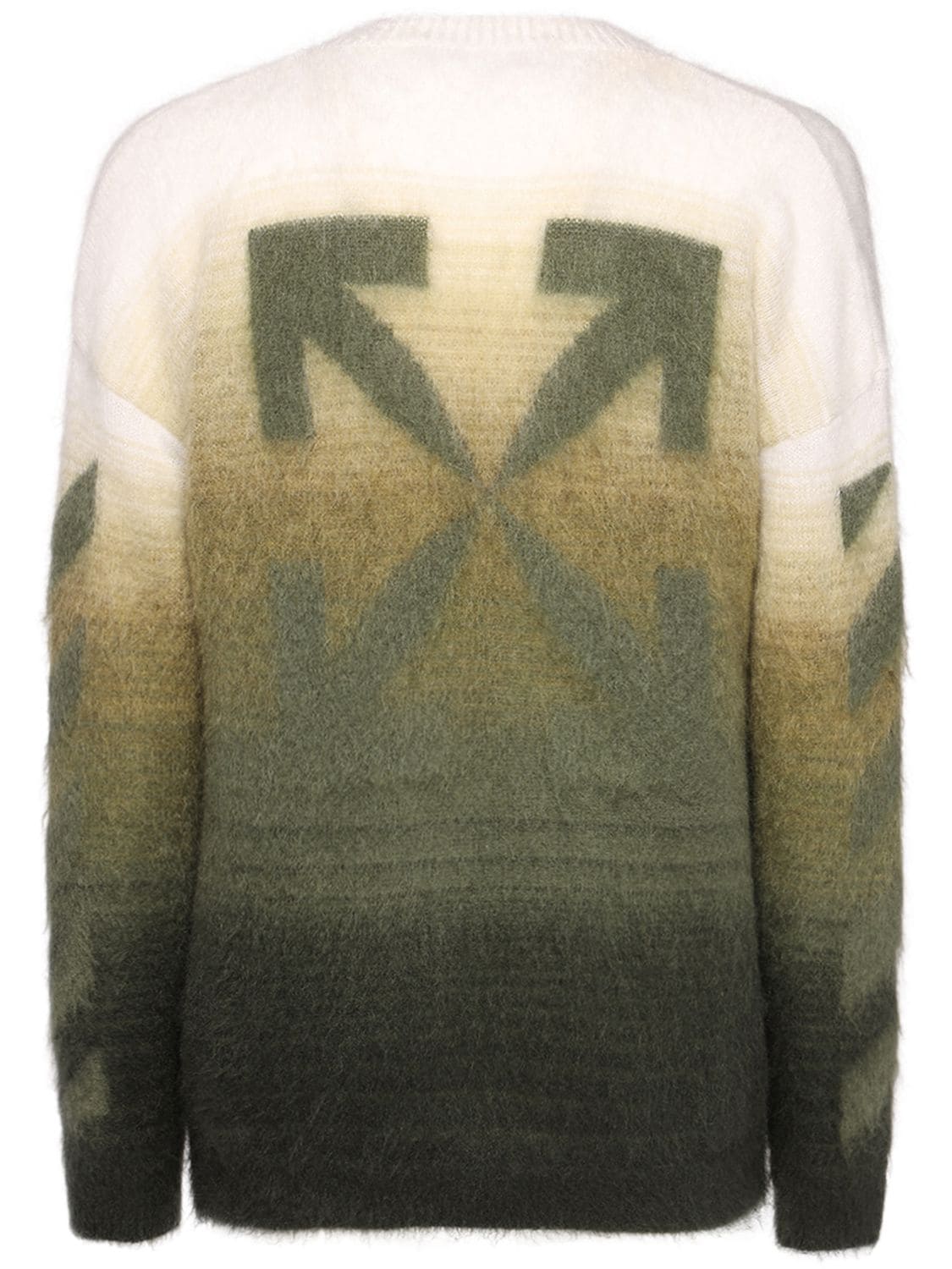 Diag Brushed Mohair Blend Knit Sweater
