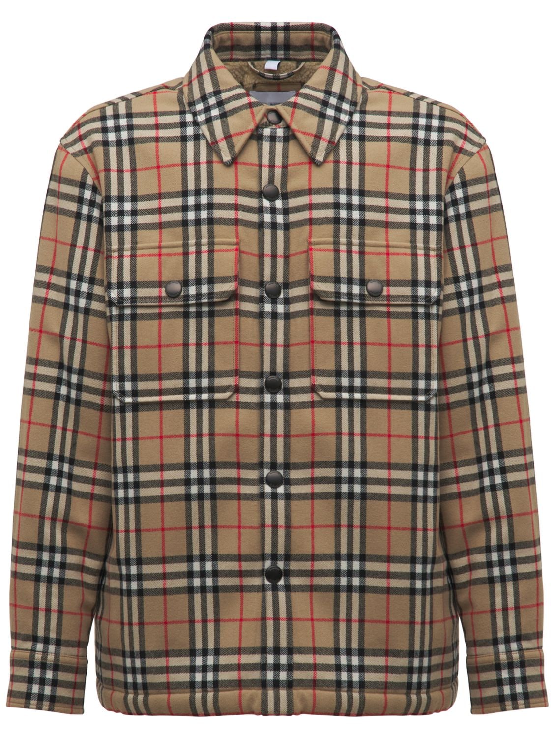 Burberry Calmore Check Wool Jacket In Archive Beige