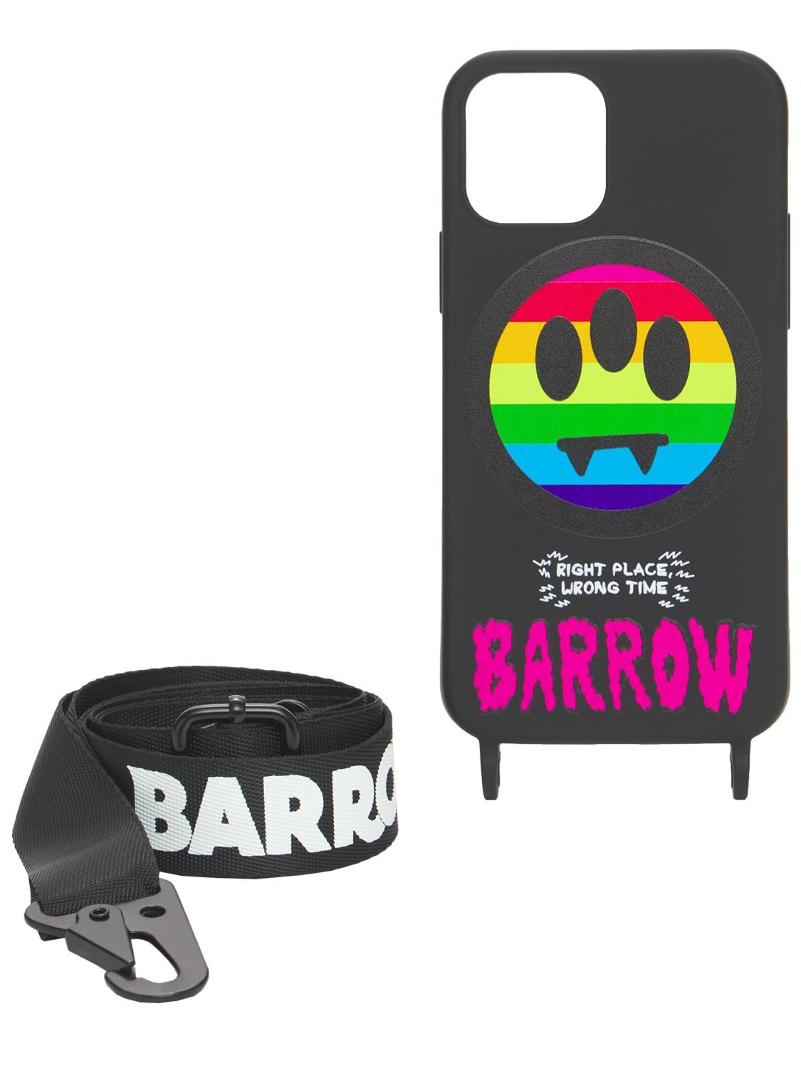 Barrow Black Iphone 12 Cover W/logo In Multicolor