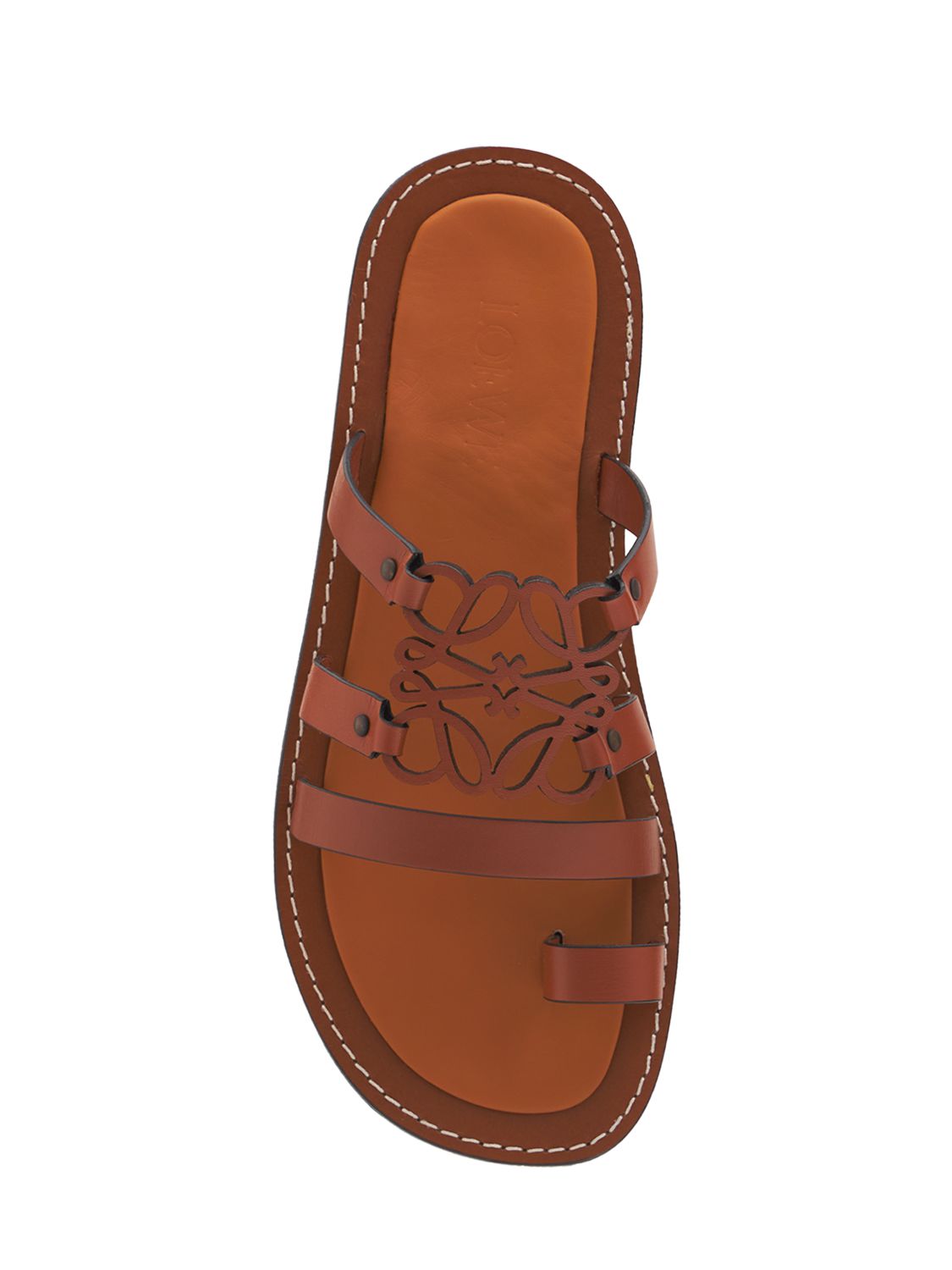 Loewe 10mm Anagram Leather Thong Sandals In Brown | ModeSens