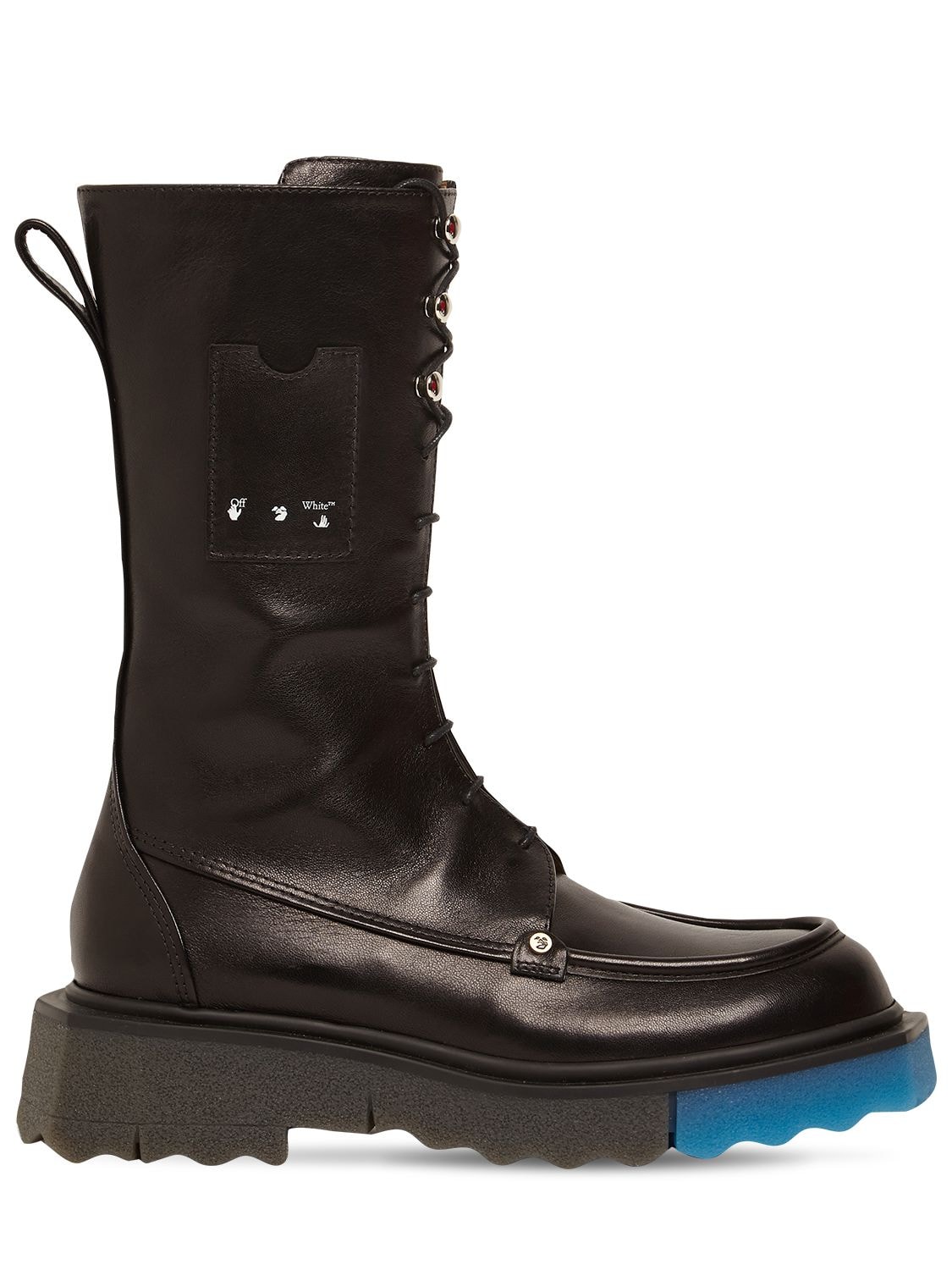 Off-White - 40mm leather combat boots - Black | Luisaviaroma