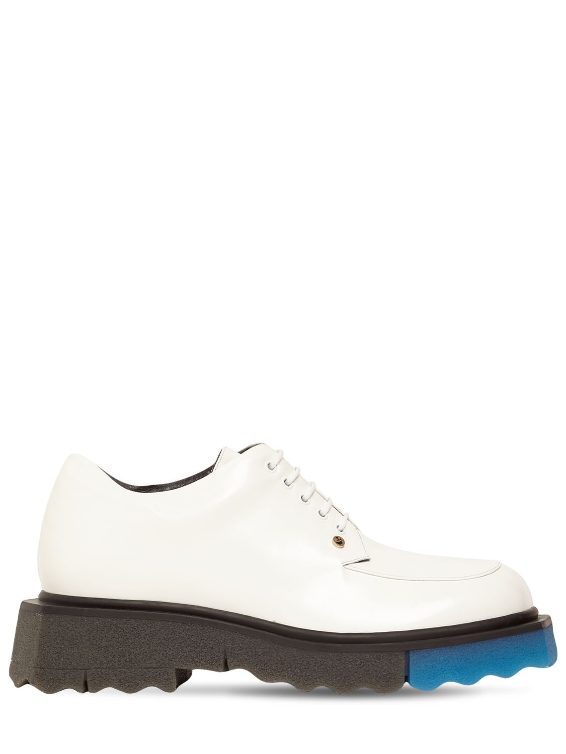 OFF-WHITE 40MM BRUSHED LEATHER LACE-UP SHOES,74ILOF004-MDEWMA2