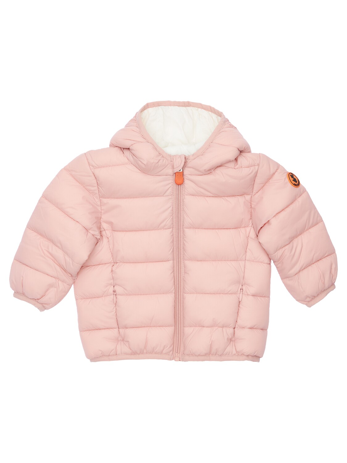 Save The Duck Sleeve-patch Padded Hooed Jacket In Тёмно-розовый