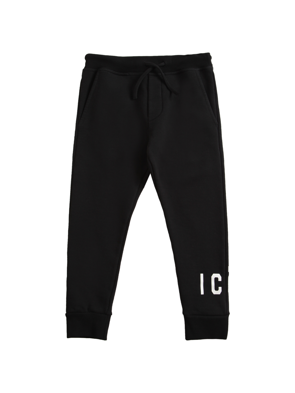 Dsquared2 Boys Black Kids Icon Logo Tapered Cotton Jogging Bottoms 6-16 Years 6 Years In 블랙