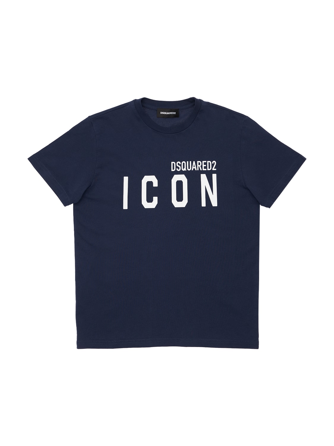 Dsquared2 Kids' Icon Print Cotton Jersey T-shirt In Navy