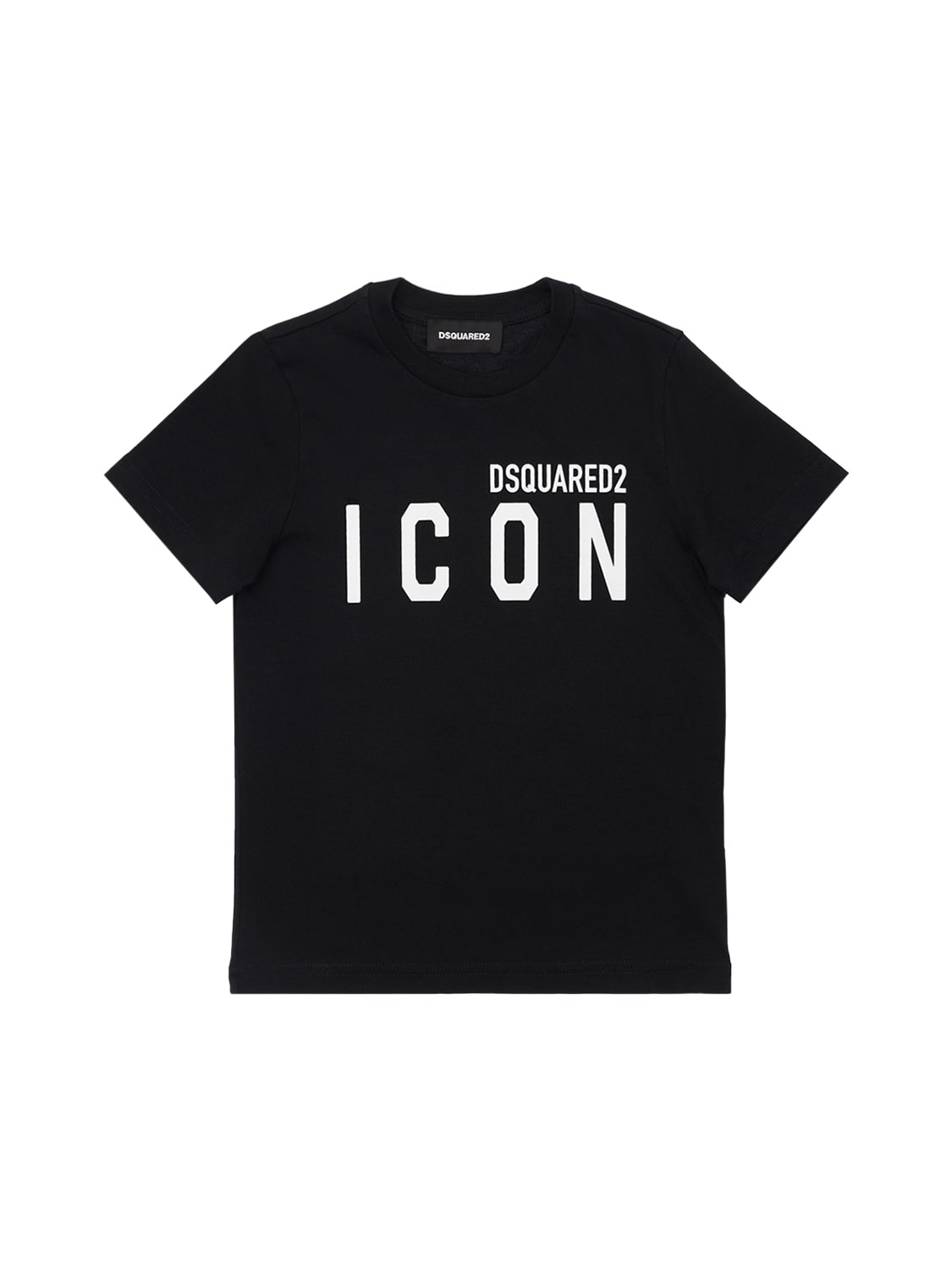 Dsquared2 Kids' Icon Print Cotton Jersey T-shirt In Black