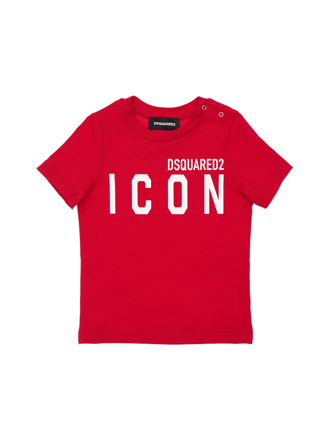 Dsquared2 Kids' Icon Print Cotton T-shirt In Red