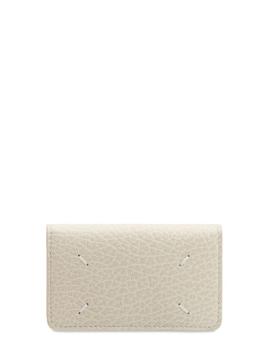 Maison Margiela Embossed Leather Business Card Wallet In Greige | ModeSens