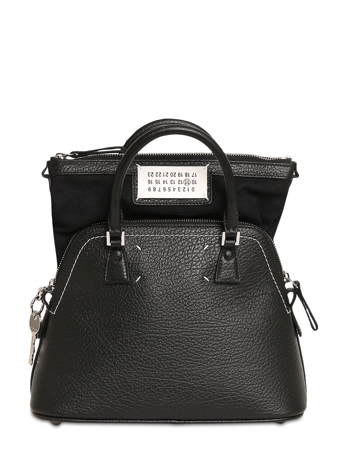 Maison Margiela 5ac Mini Grained Leather Top Handle Bag In Black