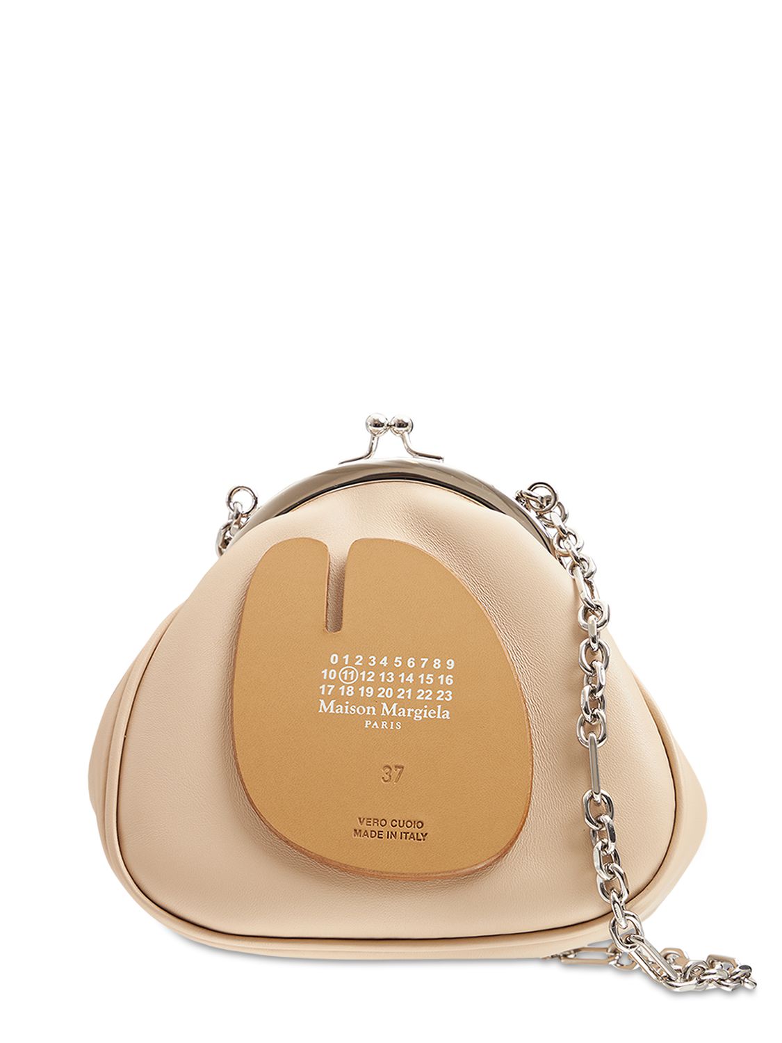 Tabi-münztasche Aus Leder Mit Kette