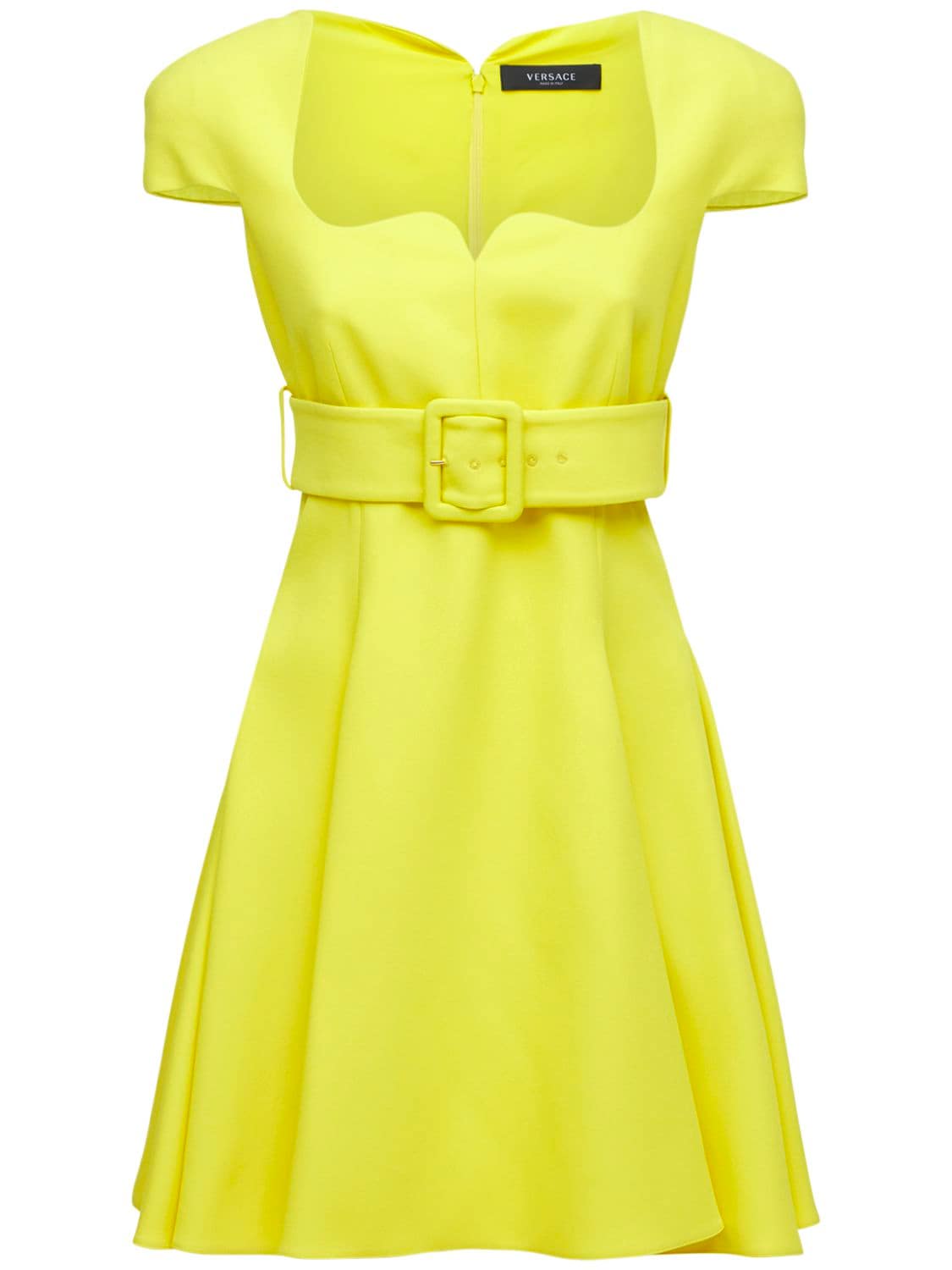 Versace - Envers satin heart neck mini dress - Yellow | Luisaviaroma