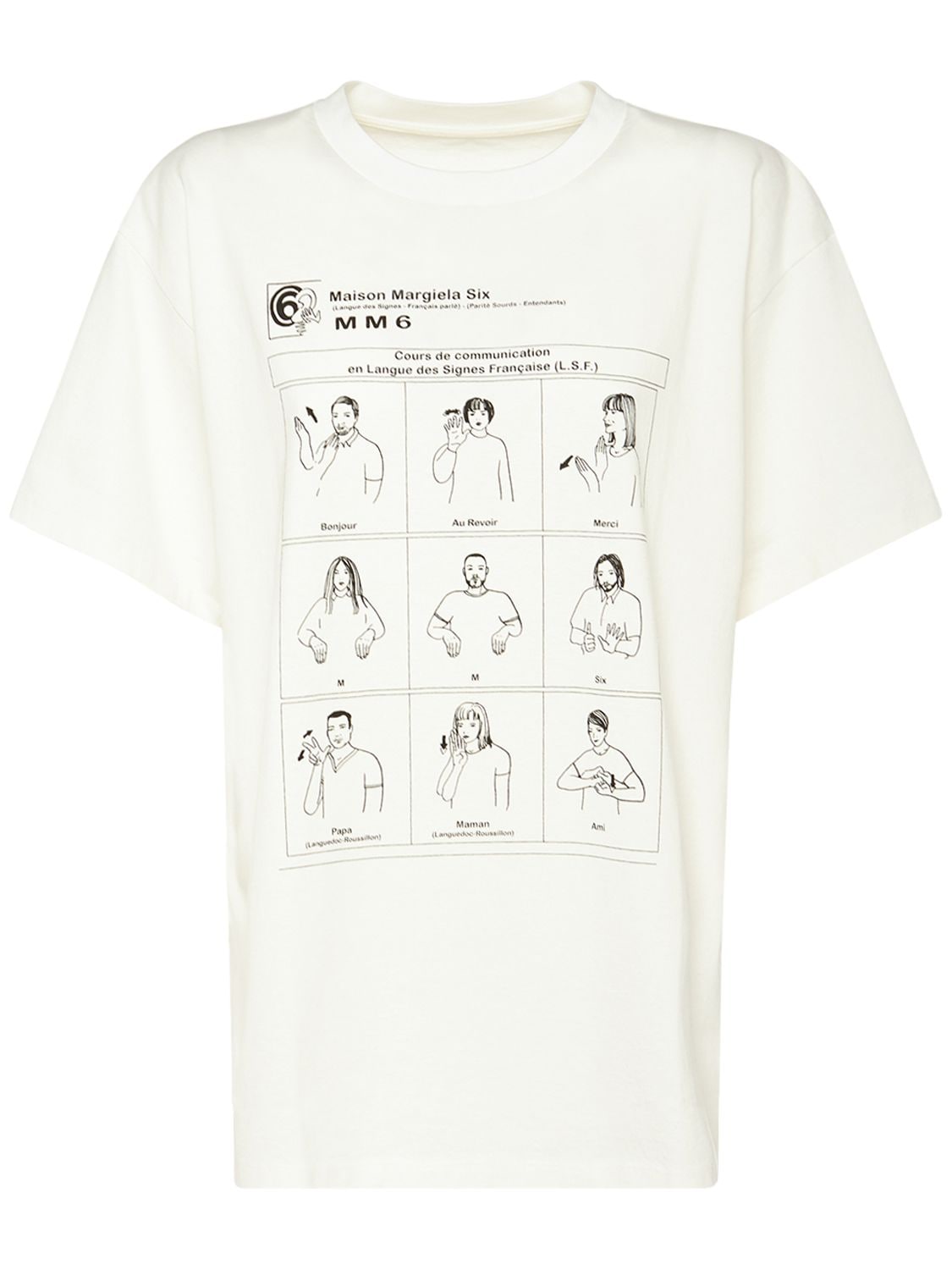MM6 MAISON MARGIELA PRINTED COTTON JERSEY T-SHIRT,74IM8L017-MTAX0