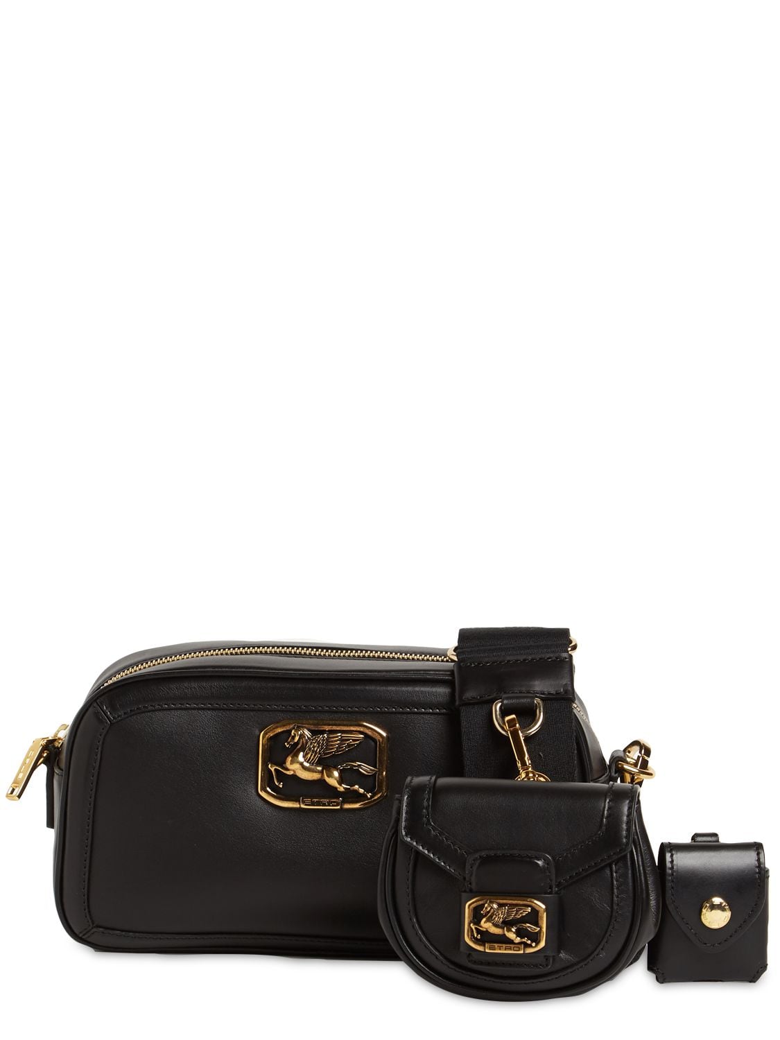 Leather crossbody bag Etro Black in Leather - 32249955