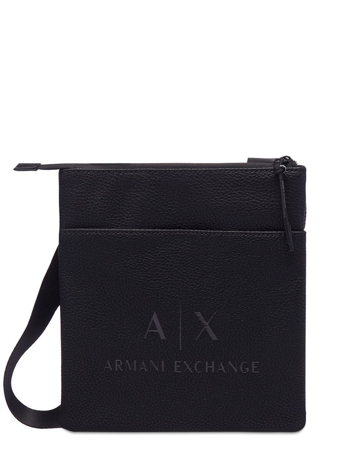 Armani Exchange Logo Small Flat Crossbody Bag In Black ModeSens