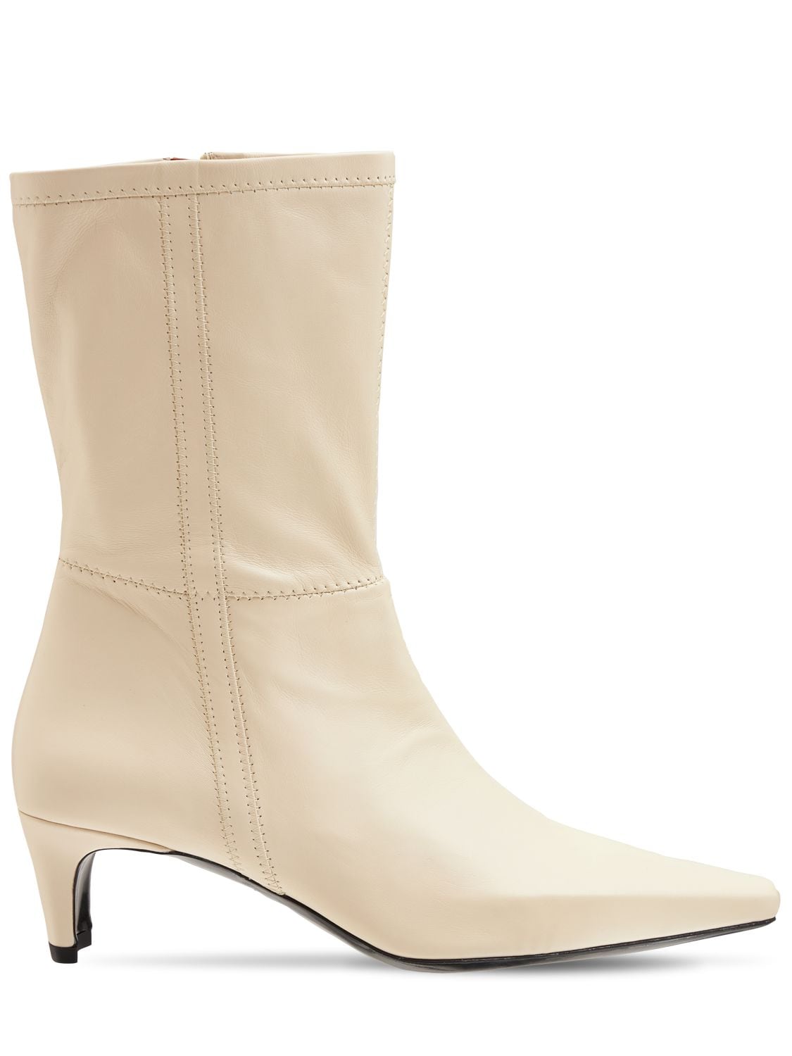 STAUD 50mm Lars Leather Ankle Boots