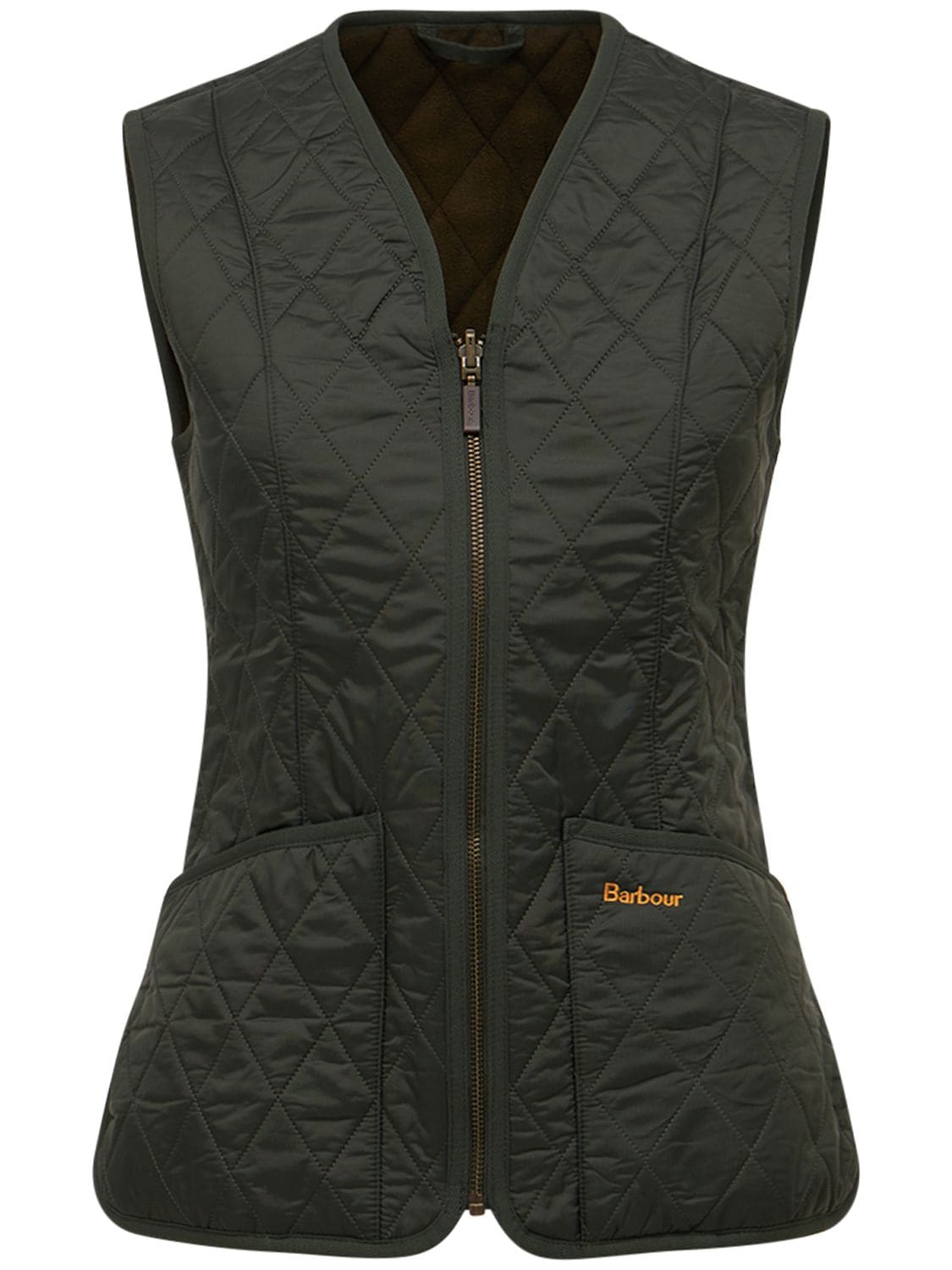 Shop Barbour Lady Betty Quilted Vest In Olive Green