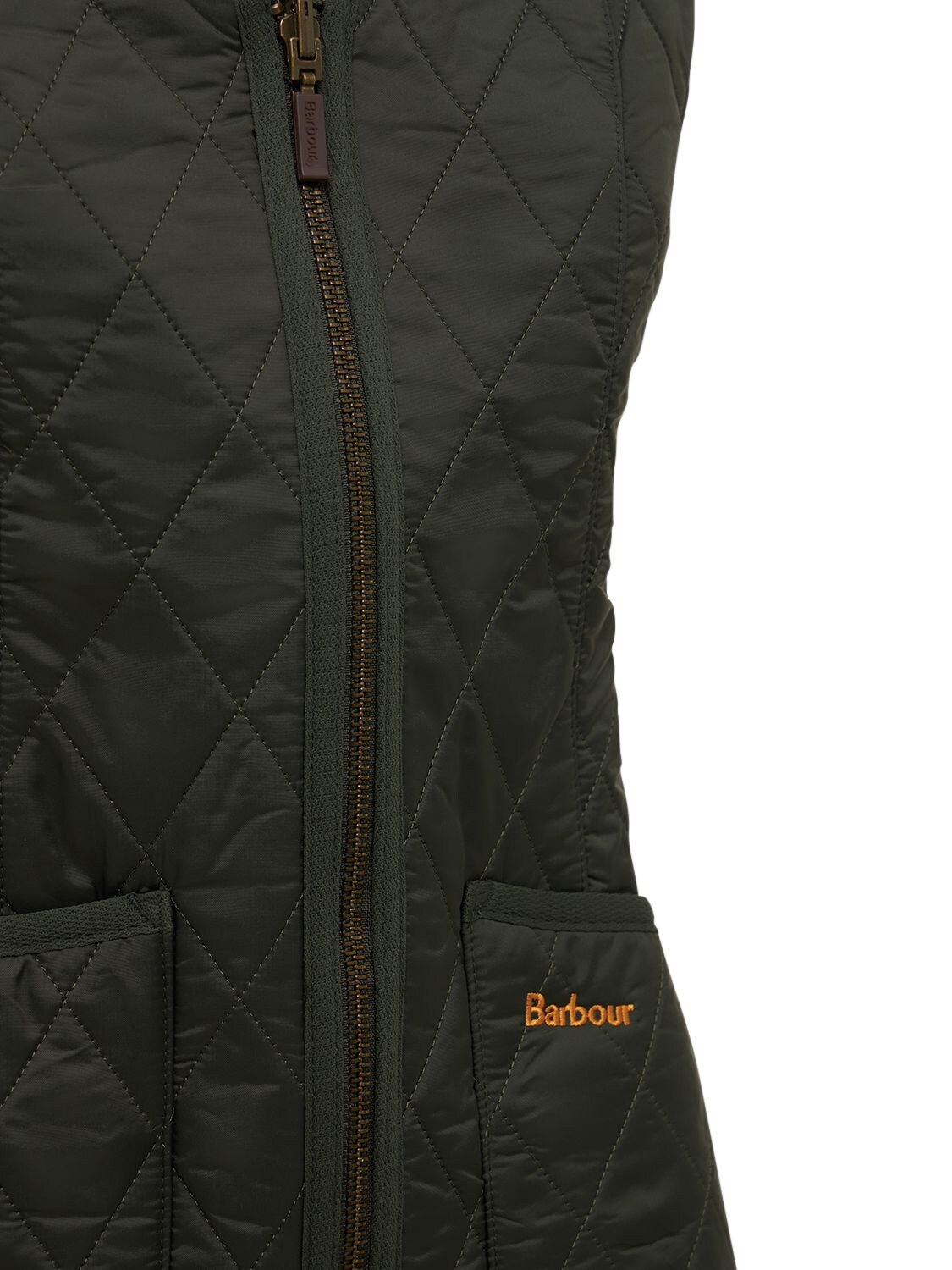 Shop Barbour Lady Betty Quilted Vest In Olive Green