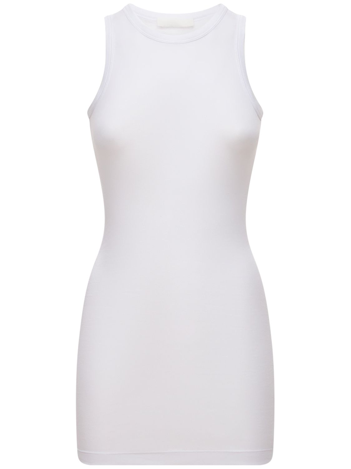 Wardrobe.nyc Rib Tank Cotton Jersey Mini Dress In White | ModeSens
