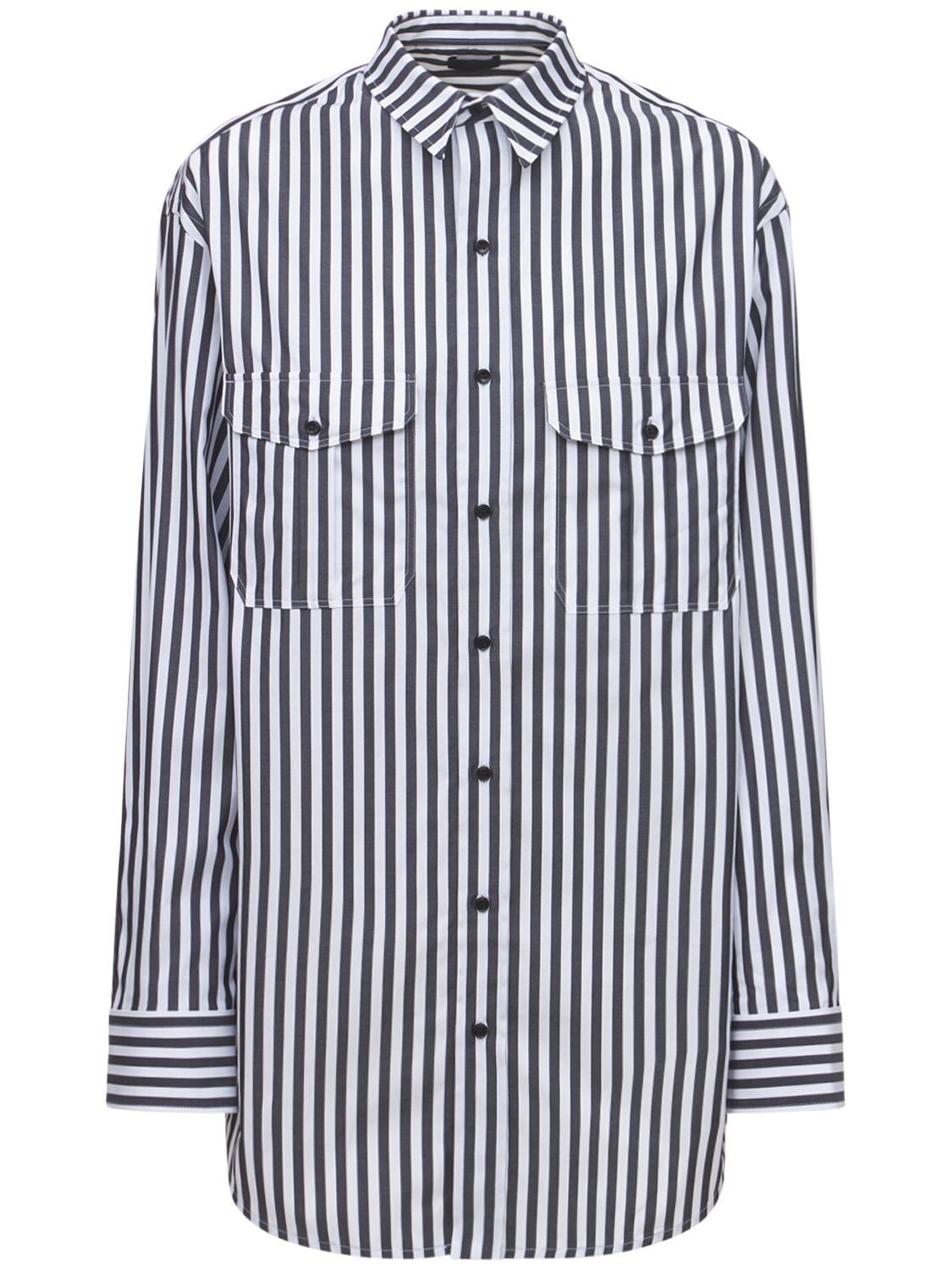 WARDROBE.NYC STRIPED COTTON POPLIN MINI SHIRT DRESS,74IO31004-QKTXSFQ1