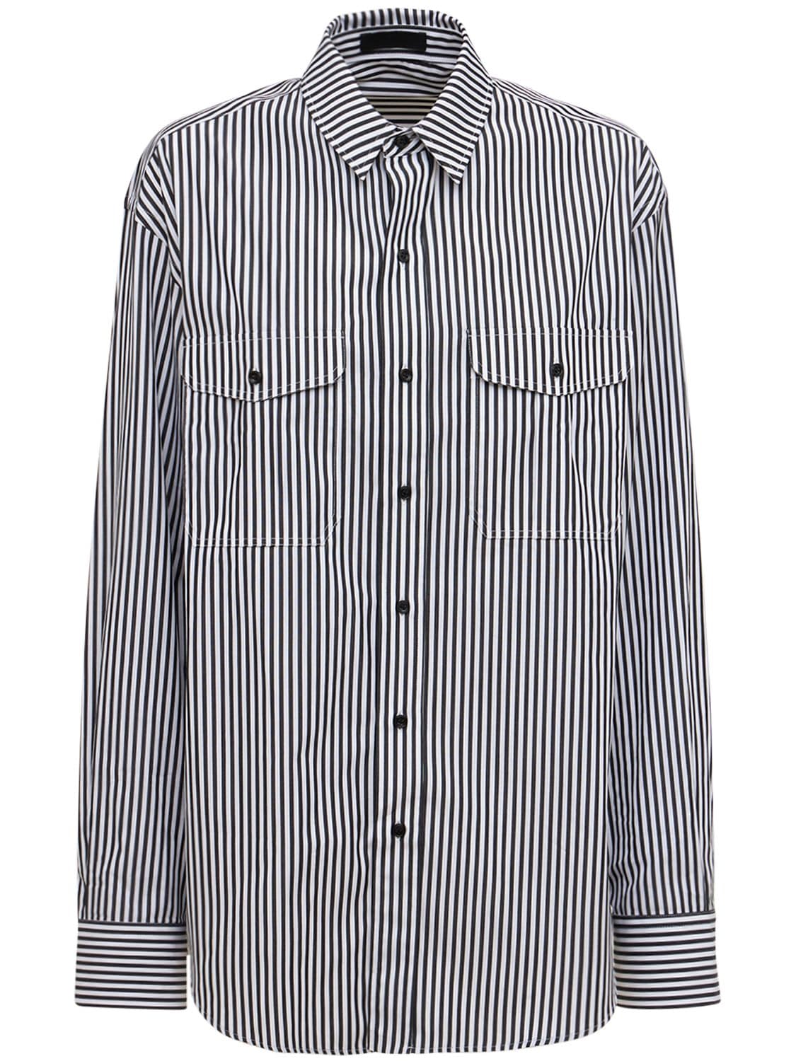 WARDROBE.NYC OVERSIZED STRIPED COTTON POPLIN SHIRT