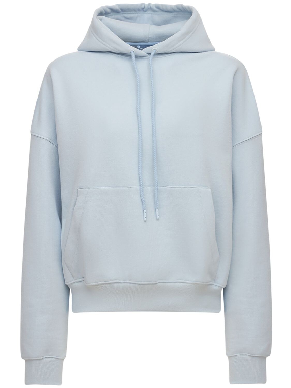 Wardrobe.nyc - Unbrushed cotton fleece hoodie - Light Blue | Luisaviaroma