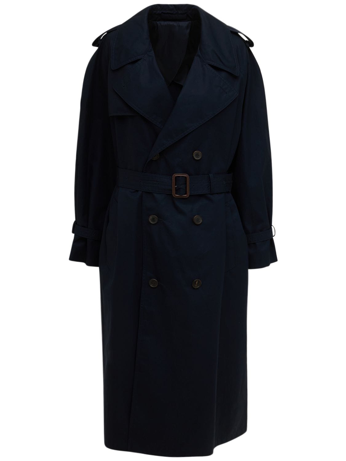 Wardrobe.nyc Compact Cotton Drill Trench Coat In Navy | ModeSens