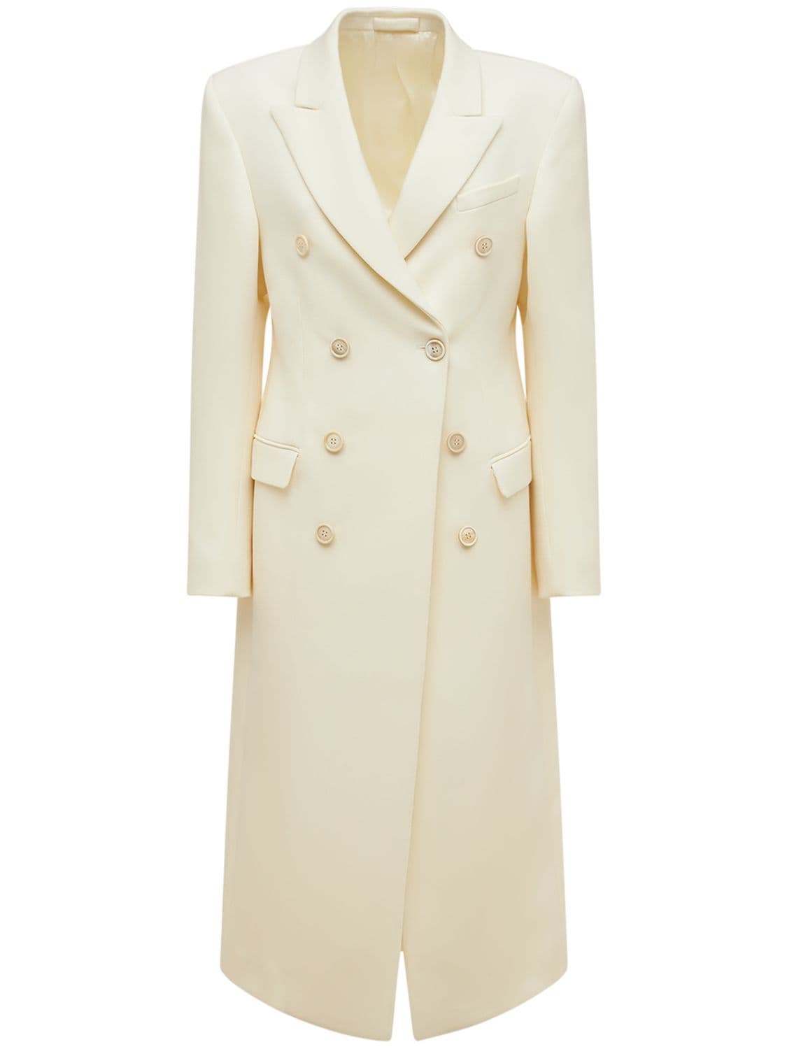 Wardrobe.nyc Double Breasted Felt Wool Coat In Белый