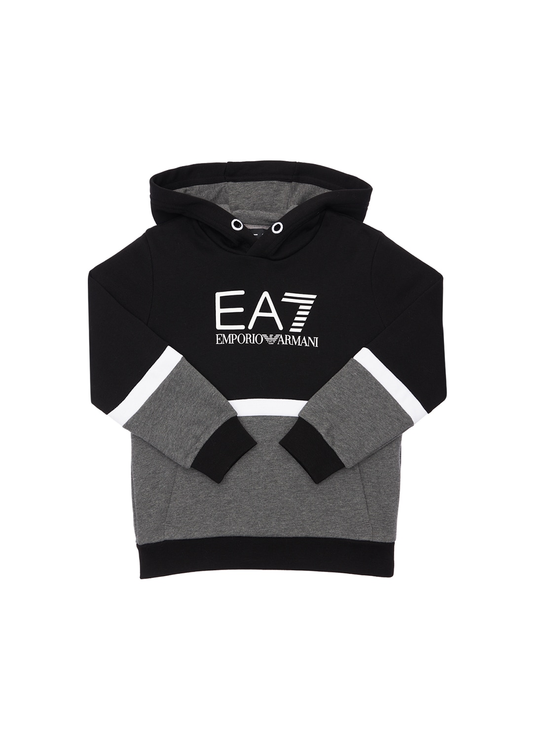 span In de omgeving van beu Ea7 Emporio Armani Kids' Logo Cotton Blend Sweatshirt Hoodie In Black,grey  | ModeSens