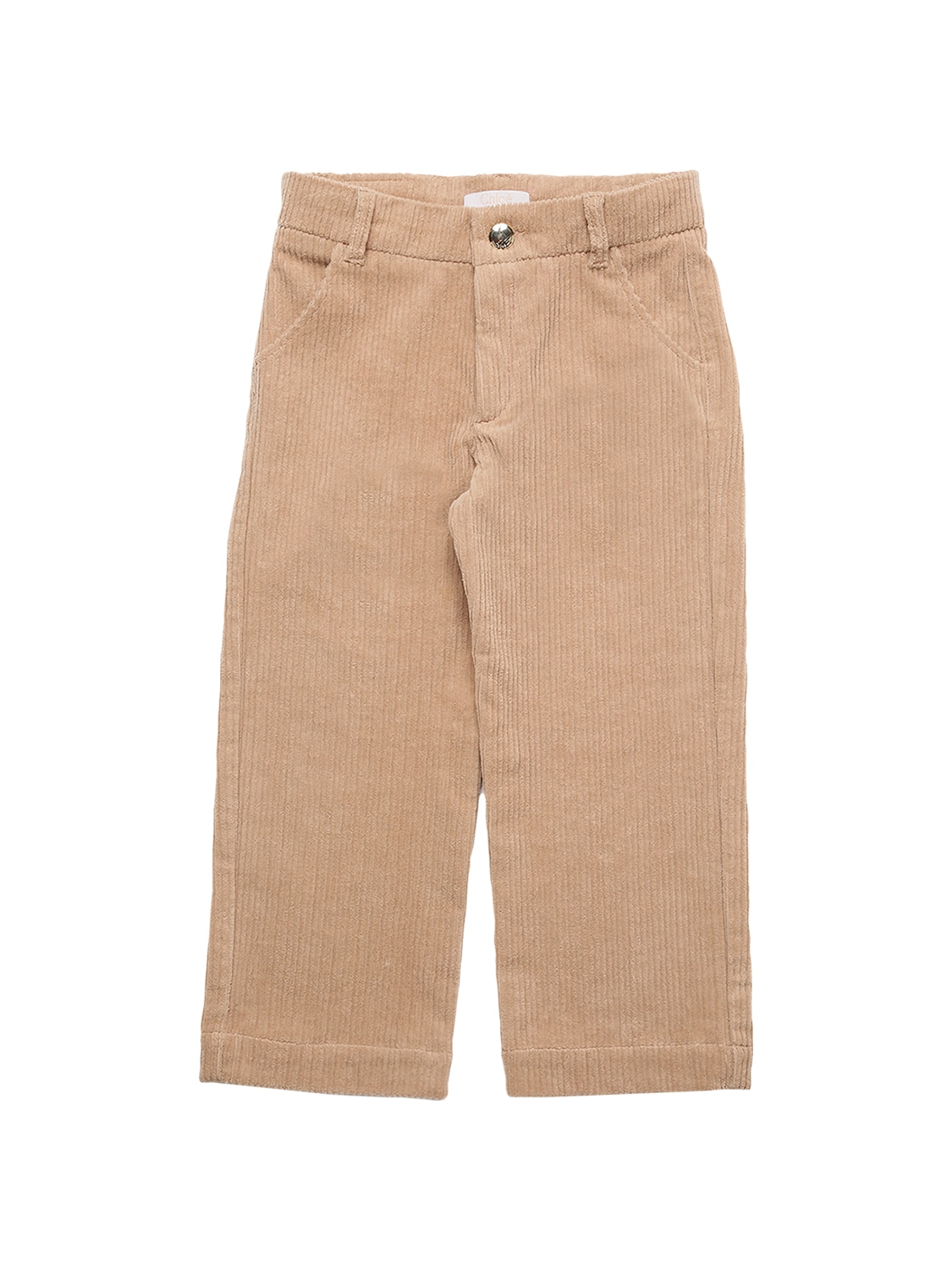 Chloé Kids' Cotton Corduroy Pants In Beige