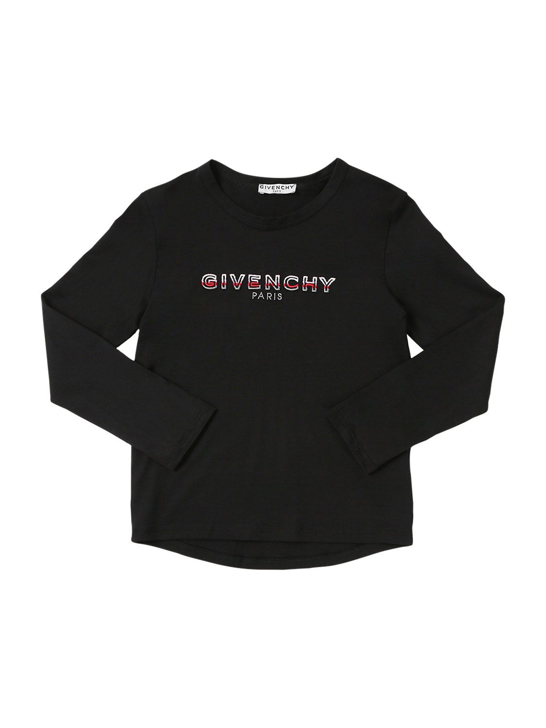 Givenchy Kids' Logo Embroidery Cotton Jersey T-shirt In Black