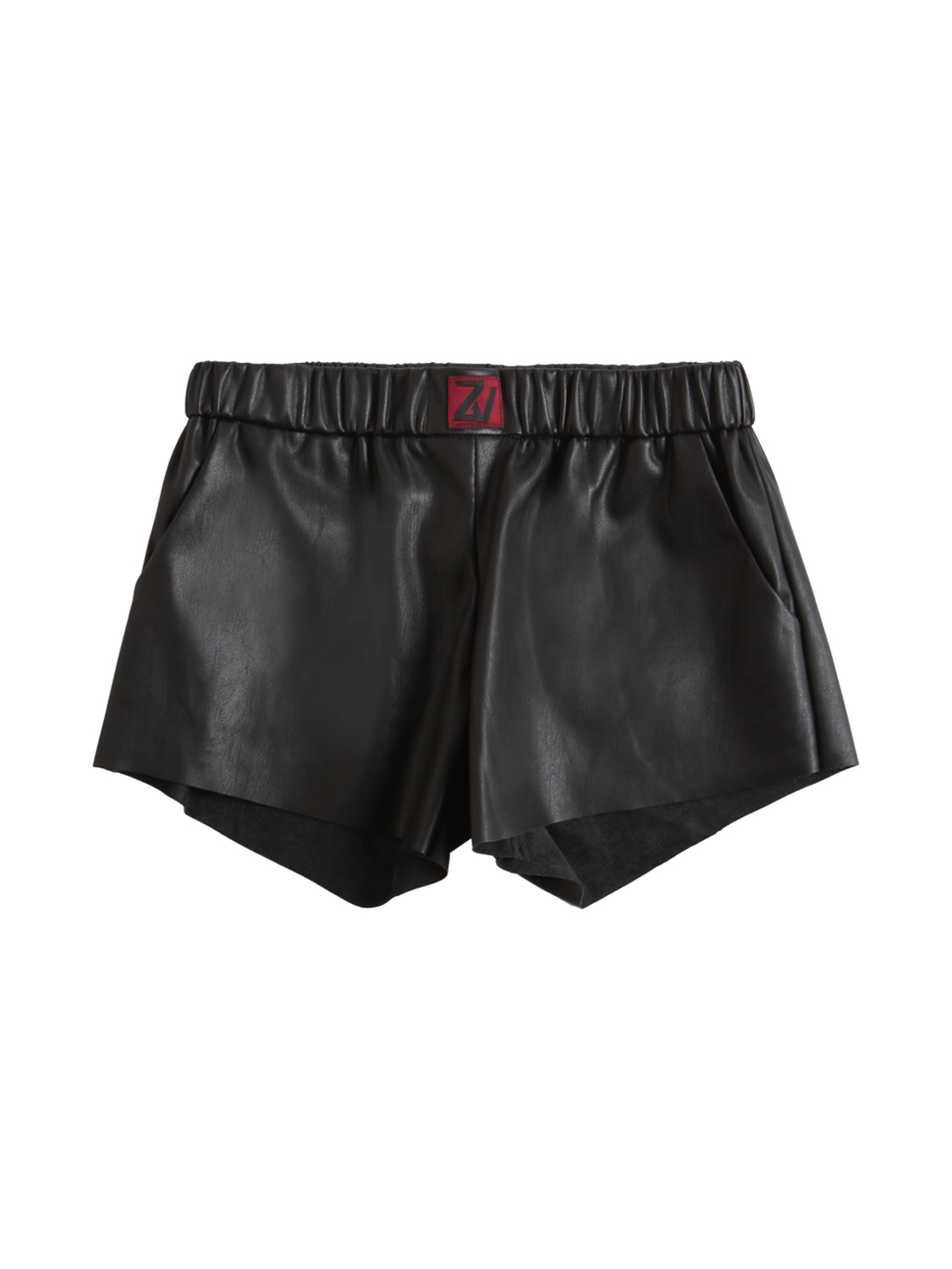 Shorts Aus Kunstleder Mit Logodruck