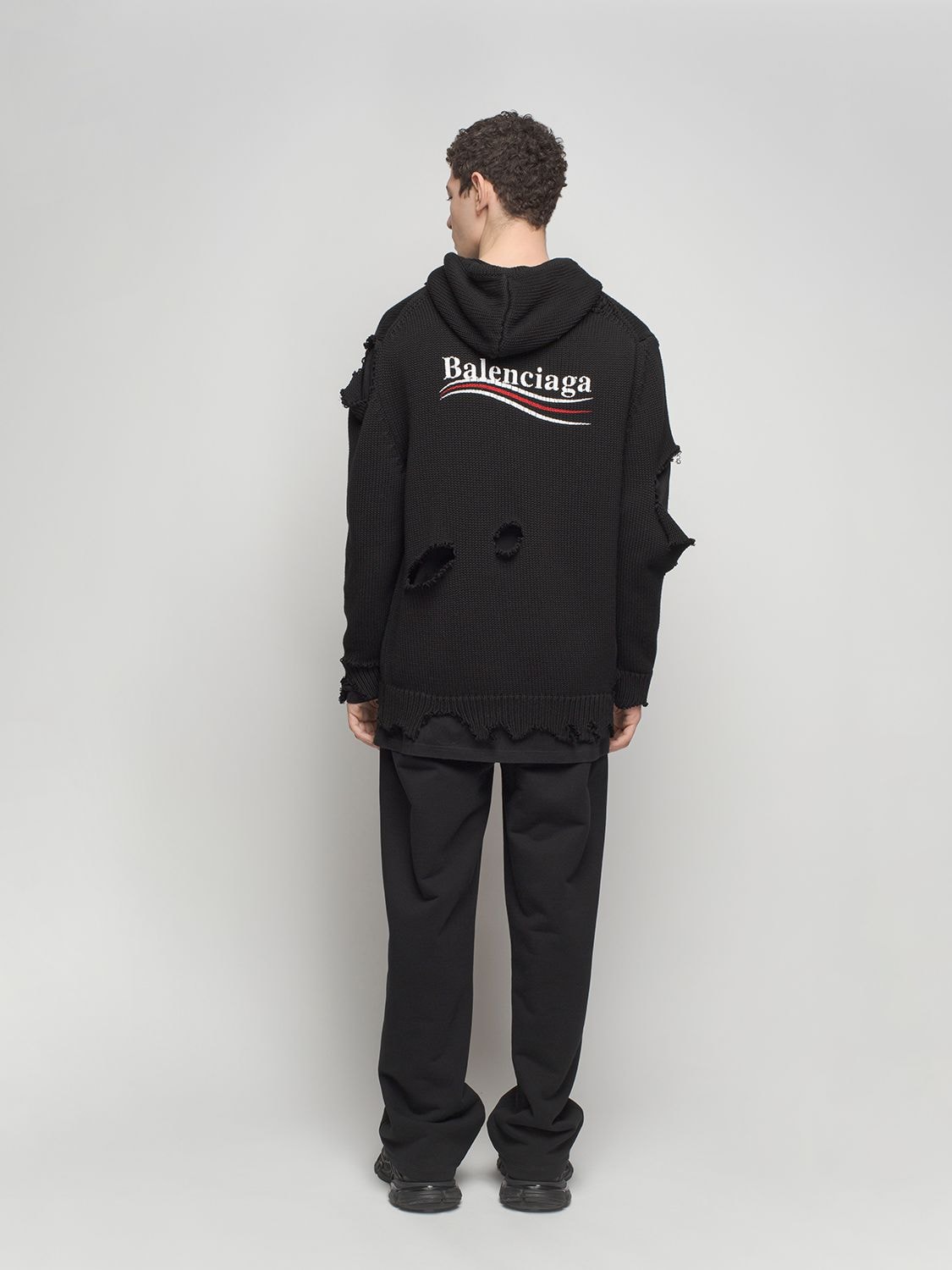 Balenciaga Campaign Logo Track Pants In Black | ModeSens