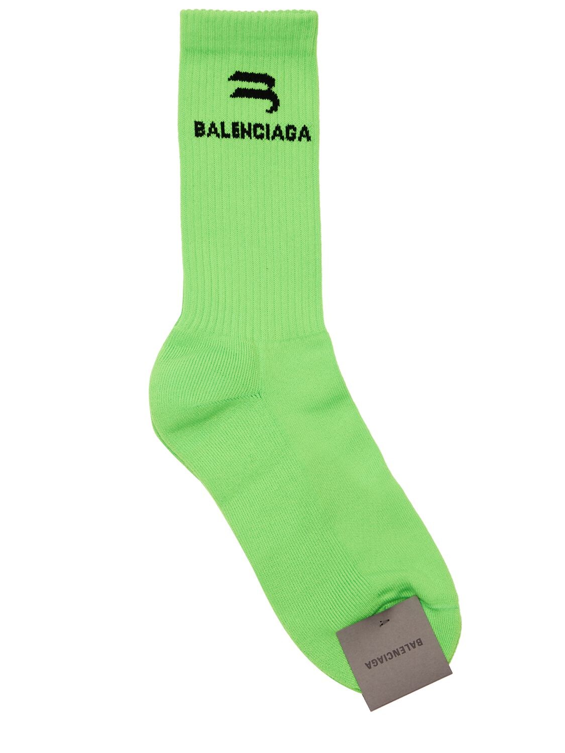 Balenciaga - Logo socks - Grass Green | Luisaviaroma