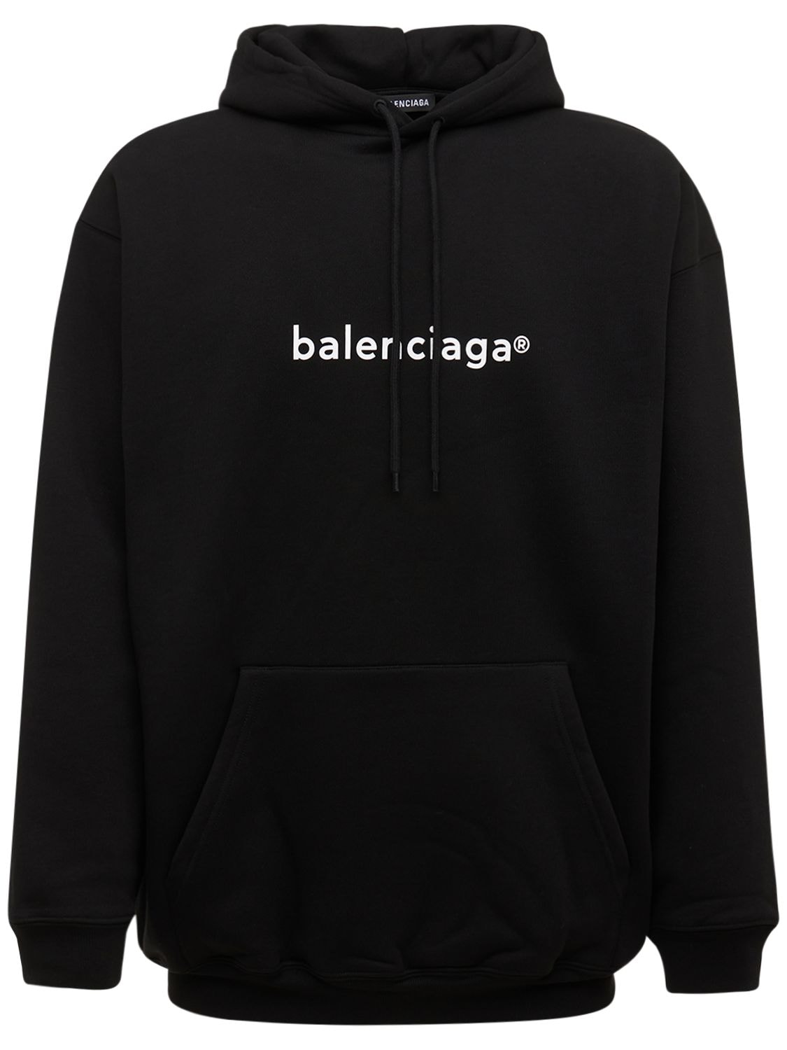 BALENCIAGA Logo Printed Cotton Sweatshirt Hoodie