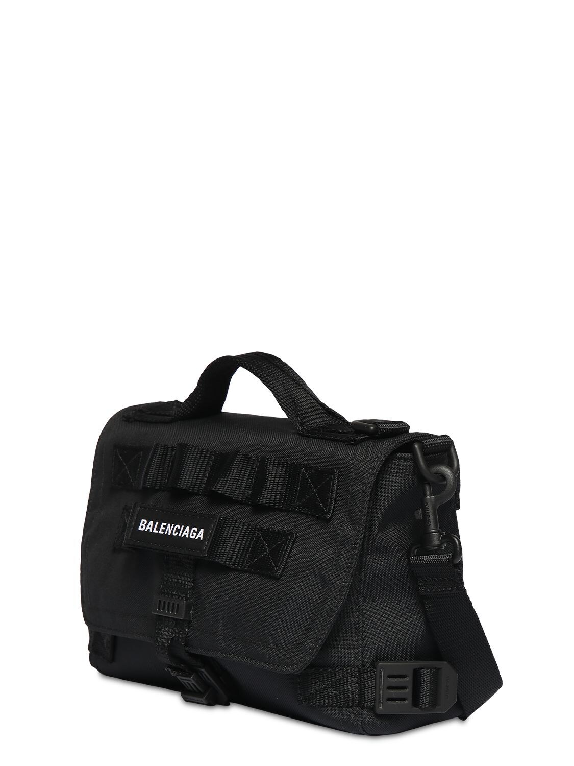 Shop Balenciaga Army Recycled Nylon Messenger Bag In Black