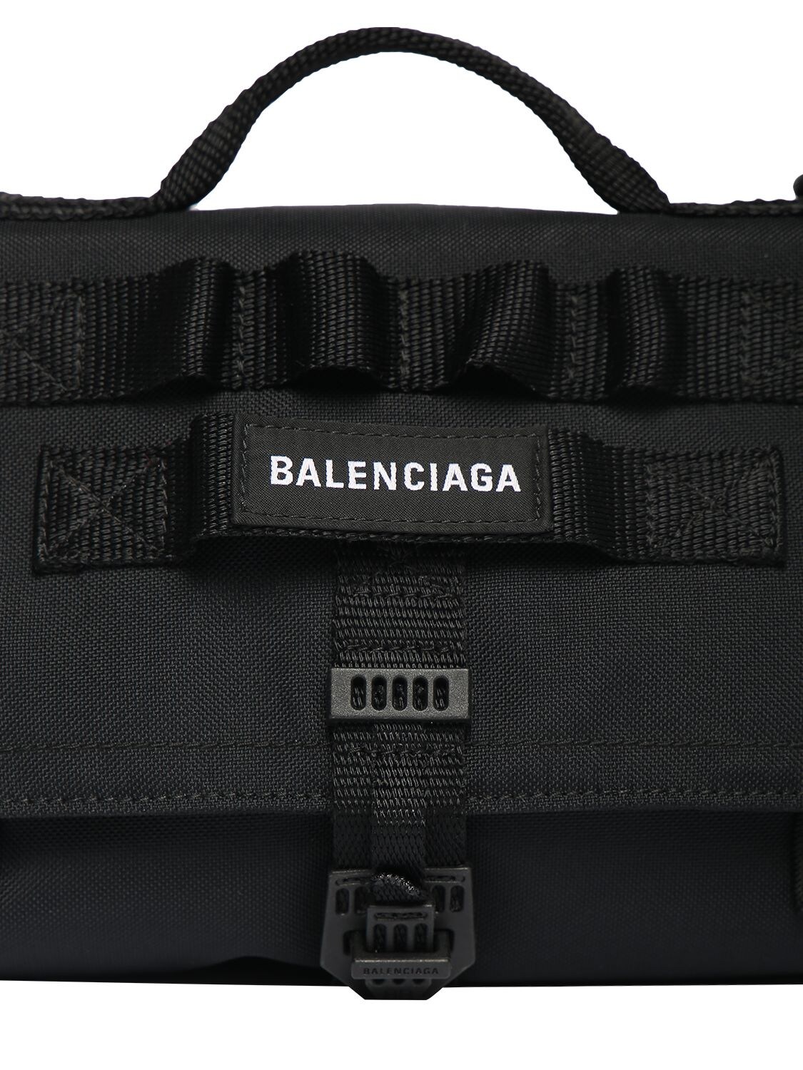 Shop Balenciaga Army Recycled Nylon Messenger Bag In Black