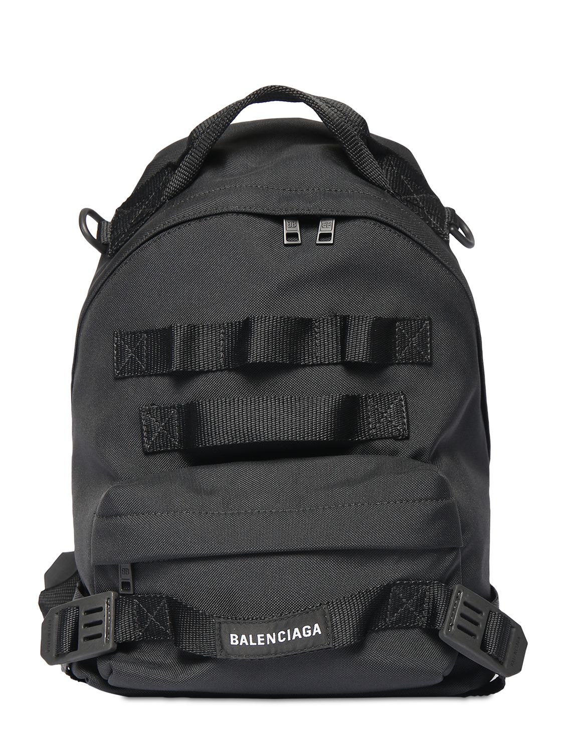 Balenciaga Army Multicarry Nylon Backpack In Black
