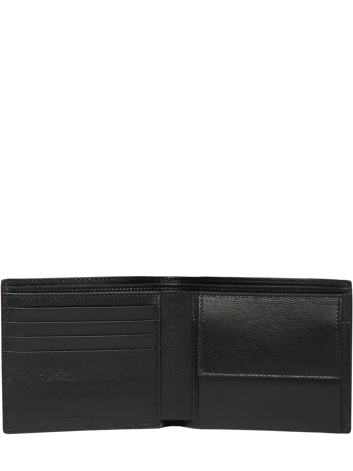 Shop Balenciaga Logo Perforated Leather Wallet In Black
