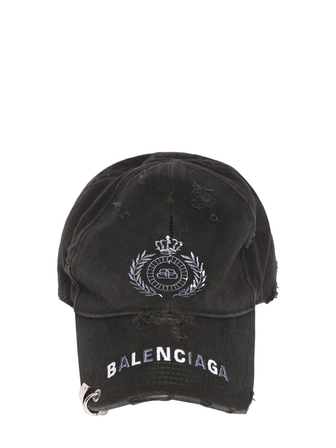 BALENCIAGA Logo Piercing Cotton Basebal Cap