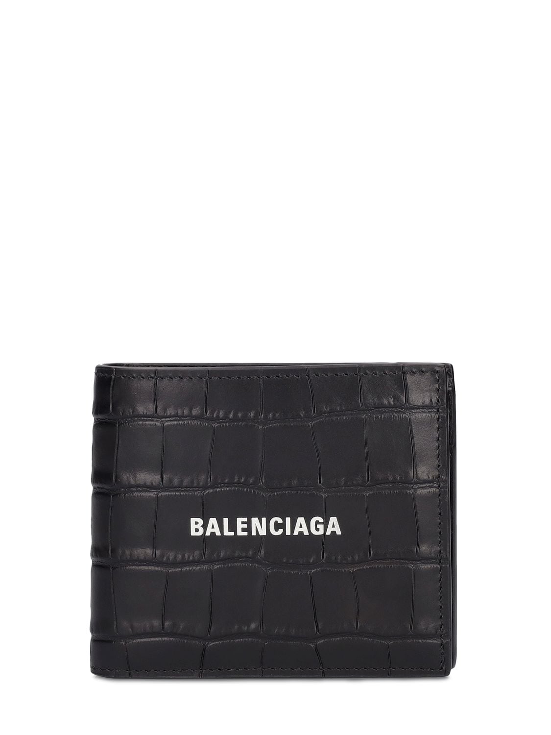Balenciaga Croc Embossed Leather Wallet In Black | ModeSens