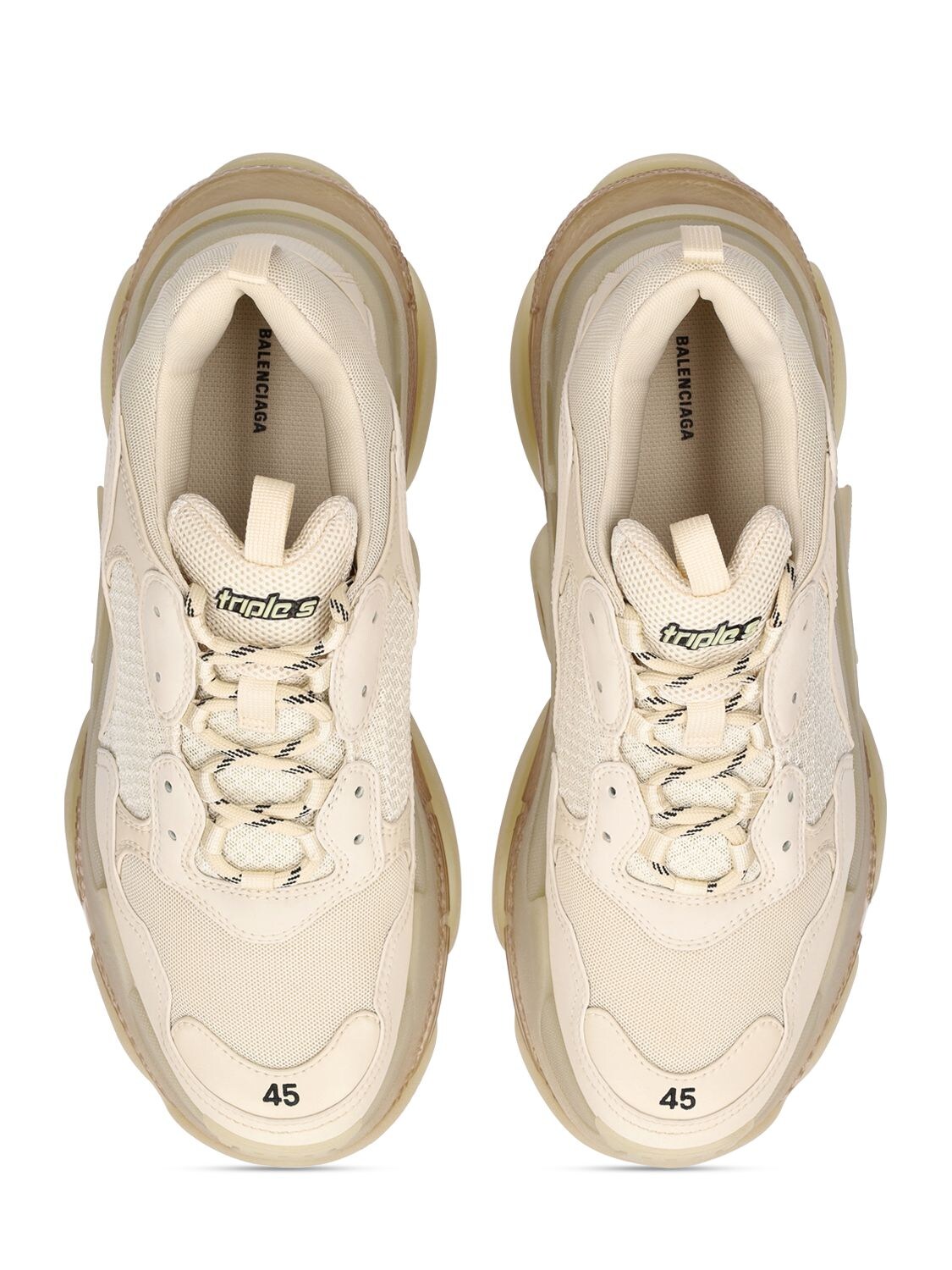 Shop Balenciaga Triple S Clear Sole Sneakers In Off White