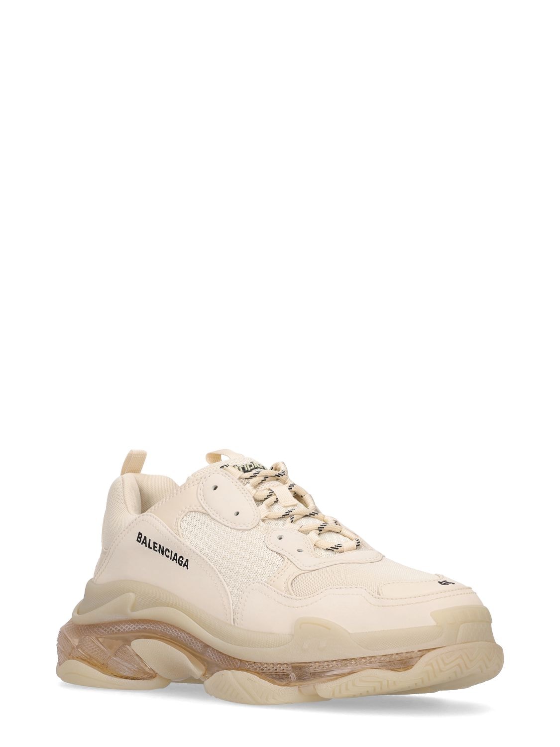 Shop Balenciaga Triple S Clear Sole Sneakers In Off White