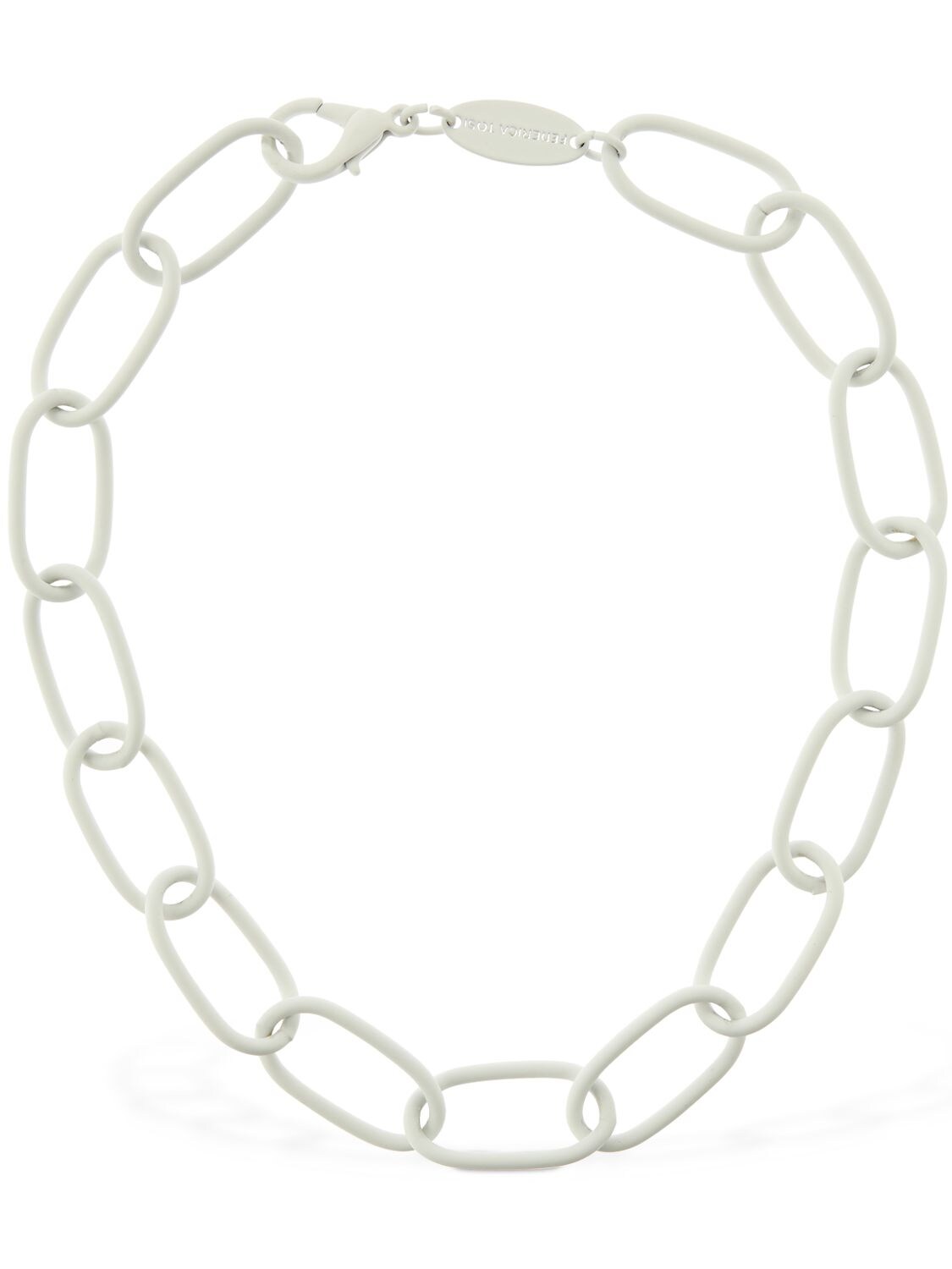 Federica Tosi Christy Matte Painted Chain Necklace In 象牙色