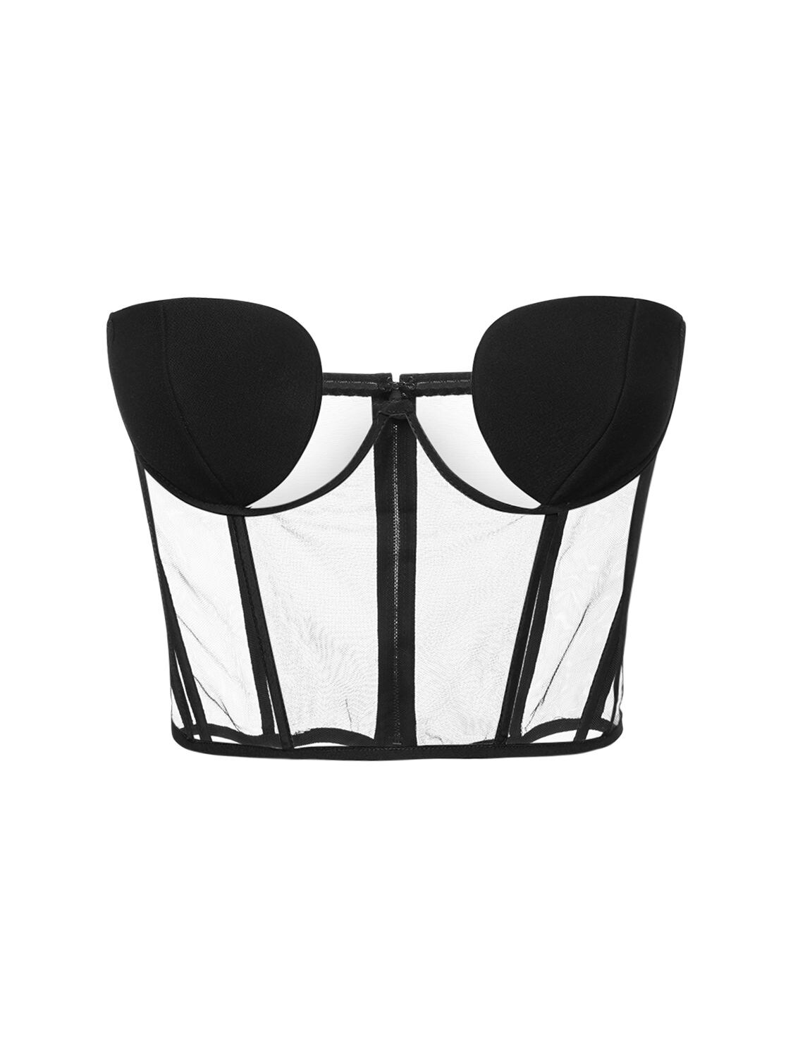 NENSI DOJAKA SHEER TULLE STRAPLESS BUSTIER TOP,74IQ8O005-QKXBQ0S1