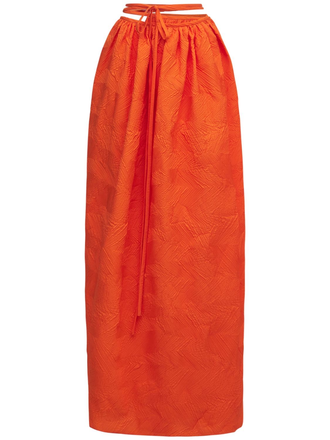 Wrapped Nylon Blend Jacquard Long Skirt