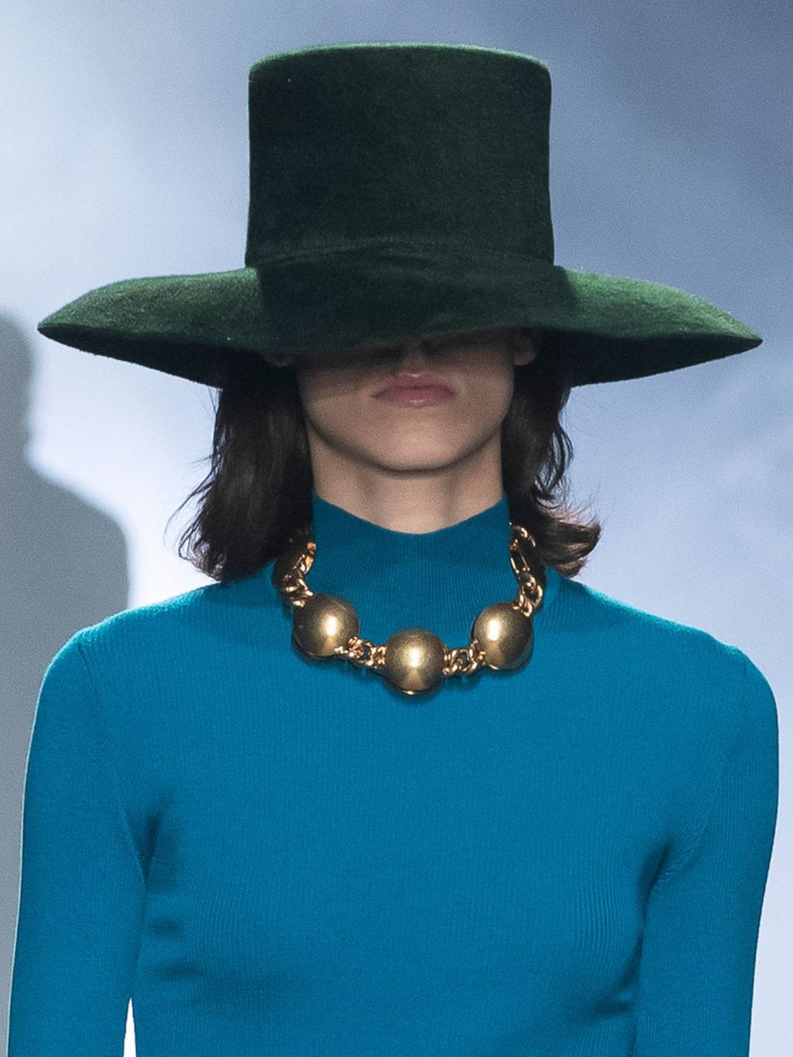 Alberta Ferretti Wide Brim Felt Hat In Green