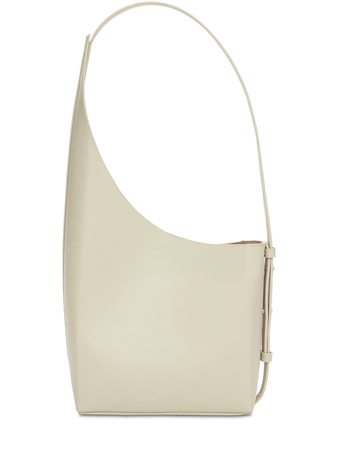 Aesther Ekme Demi Lune Smooth Leather Shoulder Bag In Ivory