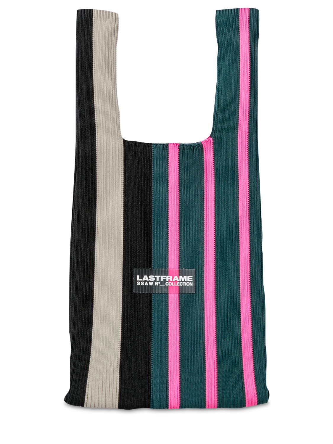 LASTFRAME SMALL STRIPE MARKET BAG W/ LEATHER STRAP