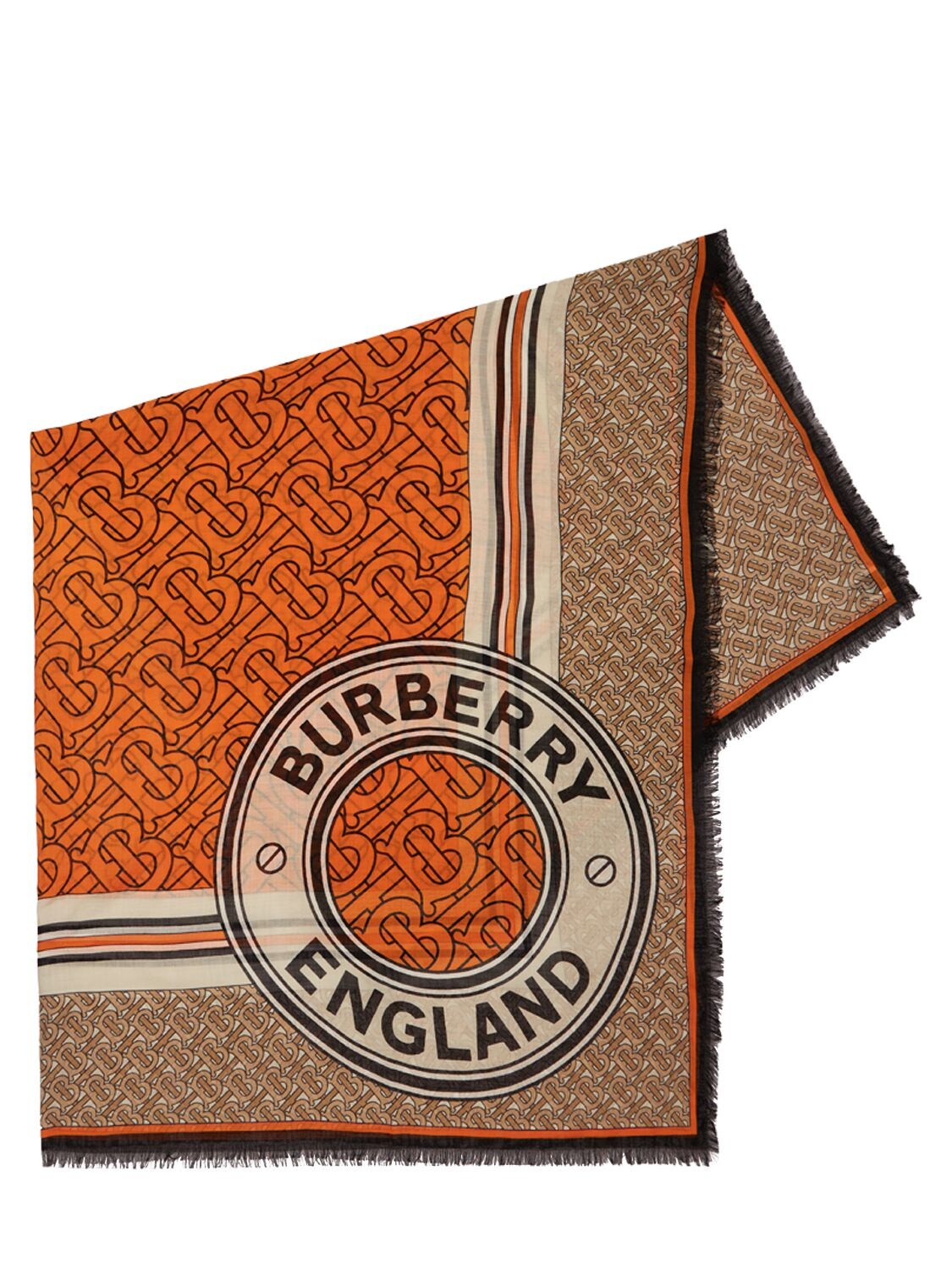 BURBERRY - accessories - TB MONOGRAM PRINTED SILK SCARF. #burberry