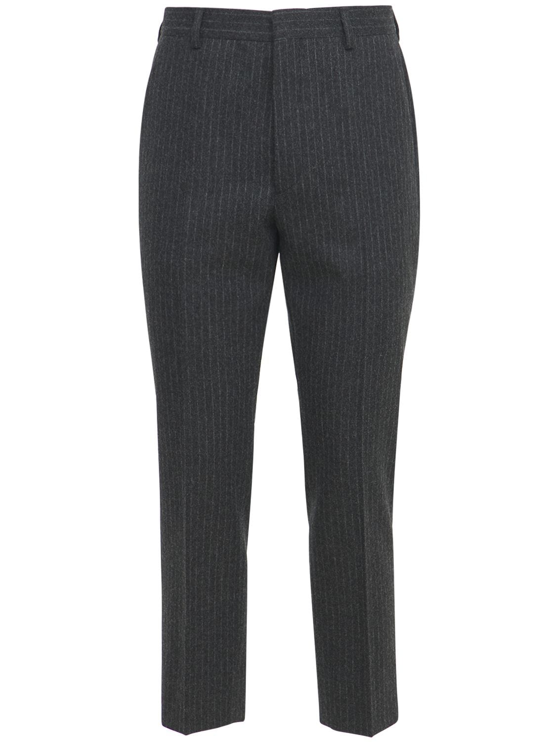 PRADA 18cm Pinstripe Flannel Wool Pants